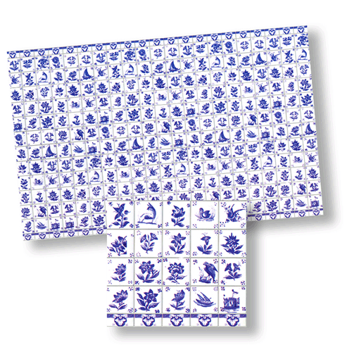 Dollhouse Miniature Tile, Delft, 4Pk